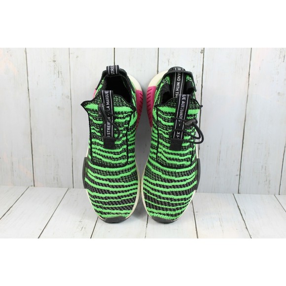 Adidas Originals NMD TS1 Primeknit Men\'s 9 Watermelon Green Knit Sneakers